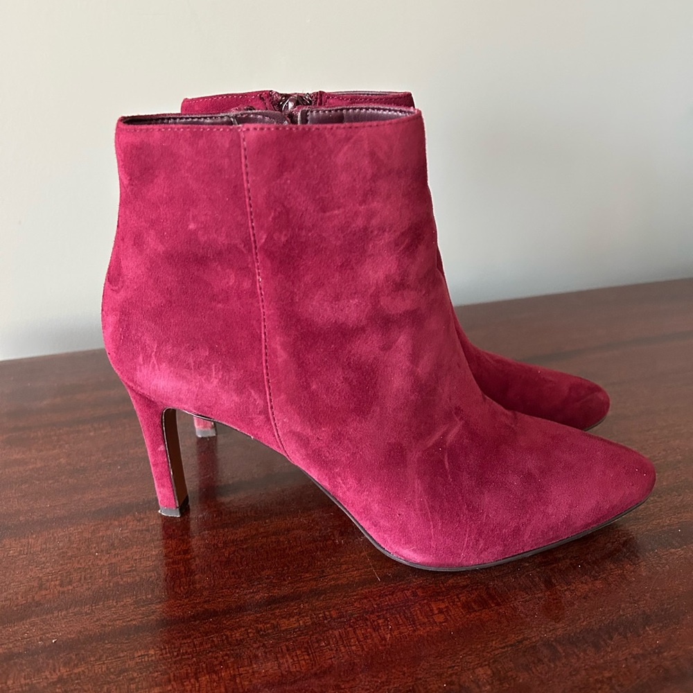 Banana Republic Rich Red Suede Ankle Boots